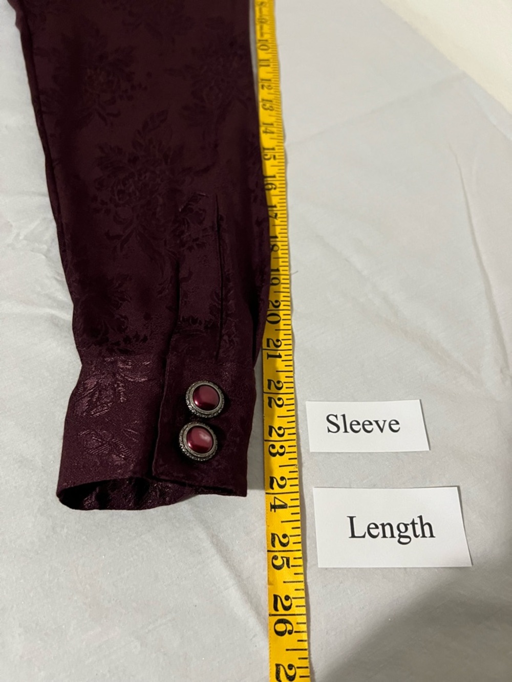Karen Alexander Vintage Button-Front Burgundy Dress with Belt With Original Tags - Picture 9 of 13